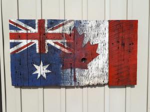 Custom Australian Canadian Barn Board Flag