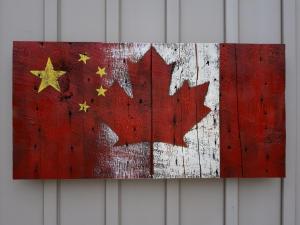Custom Chinese Canadian Barn Board Flag