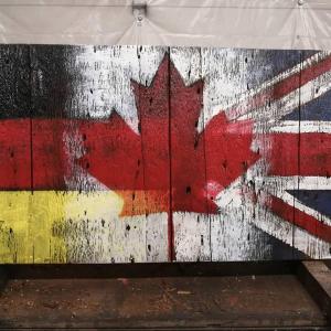 German / Canadian / UK barn board flag