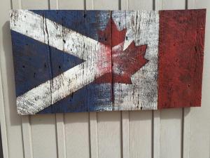 Custom Scottish Canadian Barn Board Flag