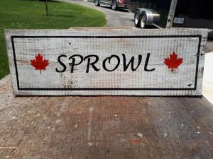 Sprowl Family Cottage rustic sign