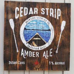 Cedar Strip Amber Ale sign