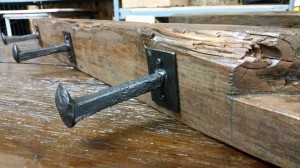 3 hook, chestnut finish   