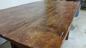 Barn Door Dining Table with Chestnut Finish