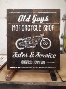 Old Guys Motorcycle Shop Sign